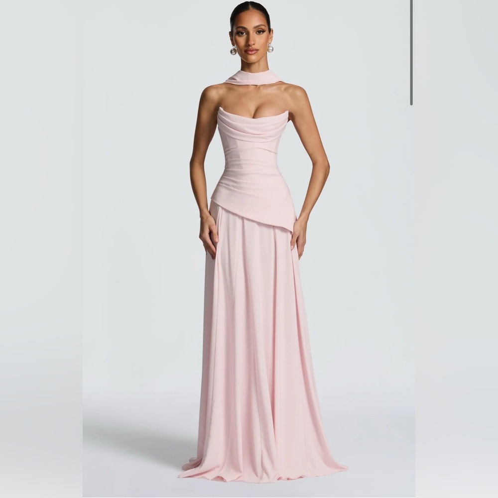 NWT Babyboo Patricia Maxi Dress - Blush with scarf